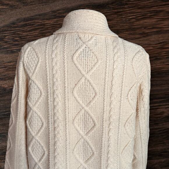 Eddie Bauer Collectibles made in UK Cardigan Women’s XL Cable Knit w Toggle Wool - Picture 6 of 9